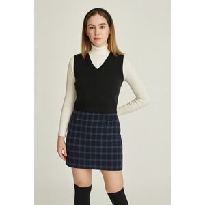 Banana Republic Size 10 Plaid Short Skirt Straight Mini Academia Preppy Winter